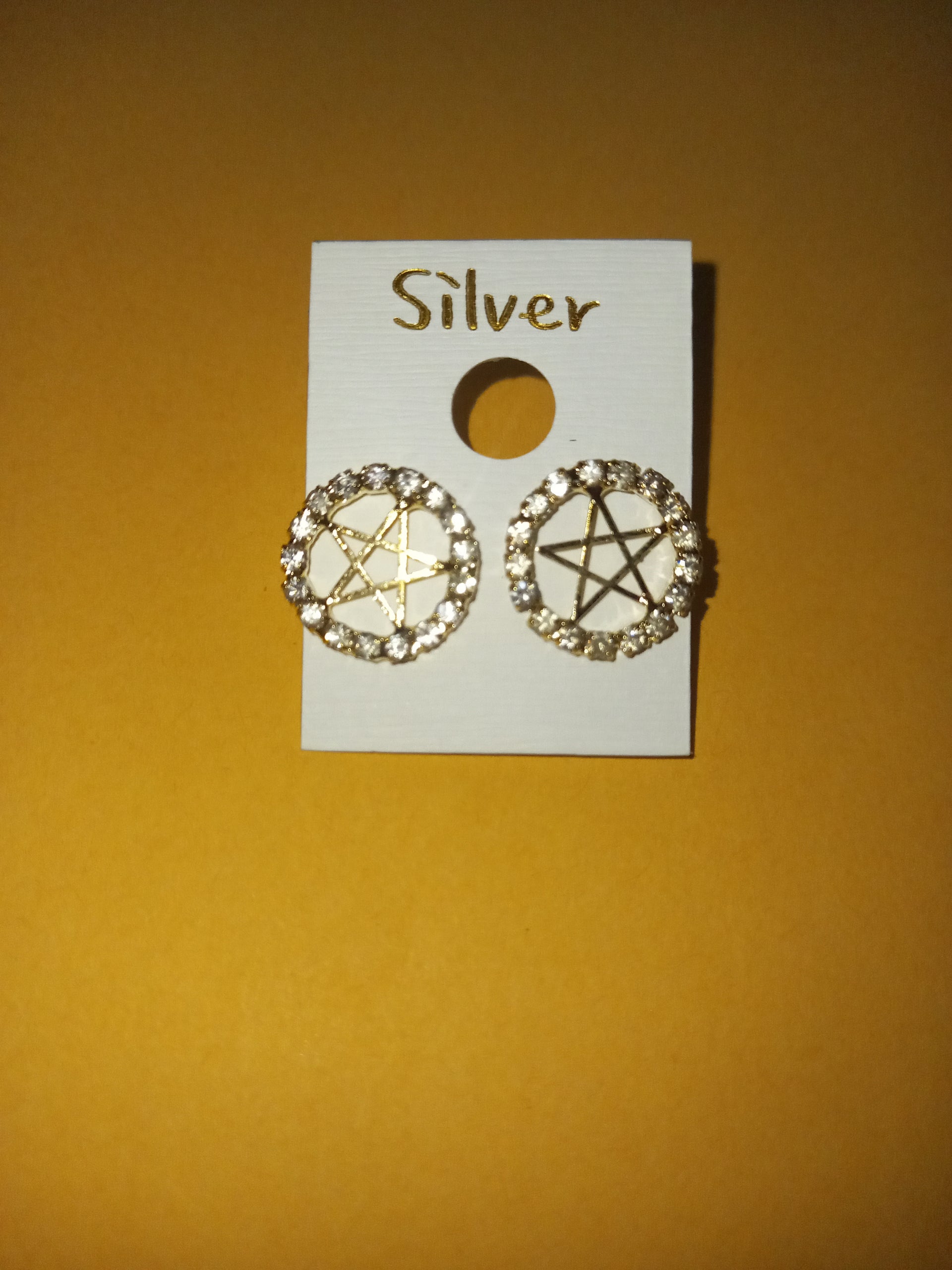 Circle Gold Star Earrings